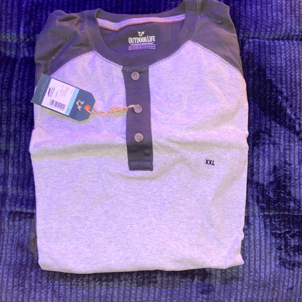 Grey XXL OUTDOOR LIFE Long Sleeve T-Shirt